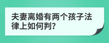 夫妻离婚有两个孩子法律上如何判？