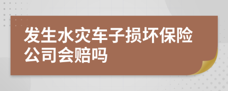 发生水灾车子损坏保险公司会赔吗