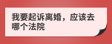 我要起诉离婚，应该去哪个法院