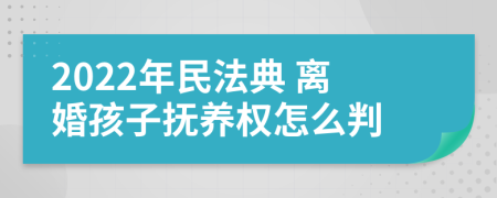 2022年民法典 离婚孩子抚养权怎么判