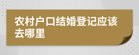 农村户口结婚登记应该去哪里