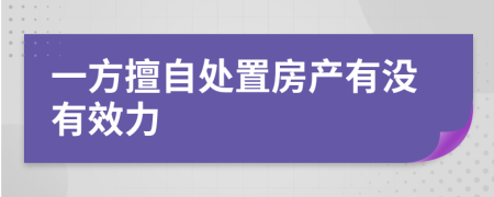 一方擅自处置房产有没有效力