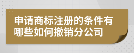 申请商标注册的条件有哪些如何撤销分公司