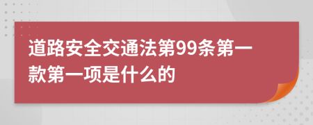 道路安全交通法第99条第一款第一项是什么的