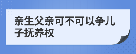 亲生父亲可不可以争儿子抚养权