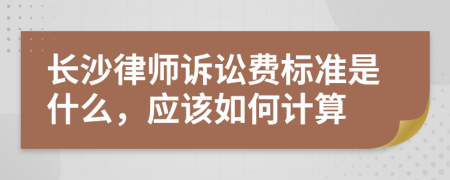 长沙律师诉讼费标准是什么，应该如何计算