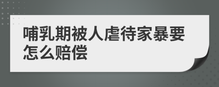 哺乳期被人虐待家暴要怎么赔偿