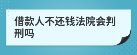 借款人不还钱法院会判刑吗