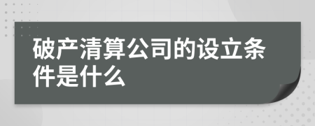破产清算公司的设立条件是什么