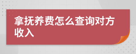 拿抚养费怎么查询对方收入