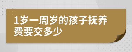 1岁一周岁的孩子抚养费要交多少