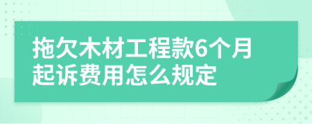 拖欠木材工程款6个月起诉费用怎么规定