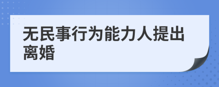 无民事行为能力人提出离婚