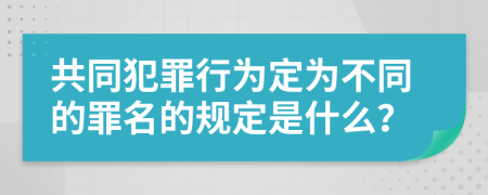 共同犯罪行为定为不同的罪名的规定是什么？