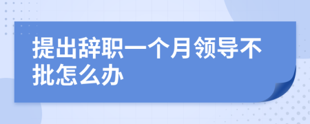 提出辞职一个月领导不批怎么办