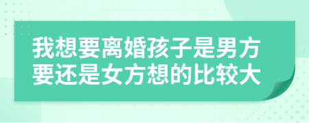 我想要离婚孩子是男方要还是女方想的比较大