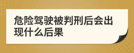 危险驾驶被判刑后会出现什么后果