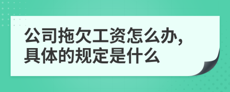 公司拖欠工资怎么办,具体的规定是什么