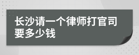 长沙请一个律师打官司要多少钱