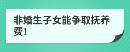 非婚生子女能争取抚养费！