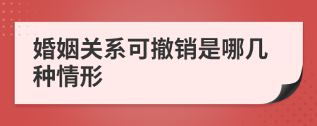 婚姻关系可撤销是哪几种情形
