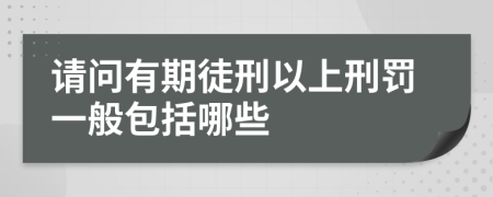 请问有期徒刑以上刑罚一般包括哪些