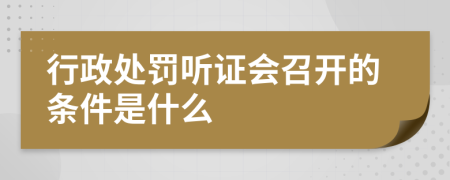 行政处罚听证会召开的条件是什么