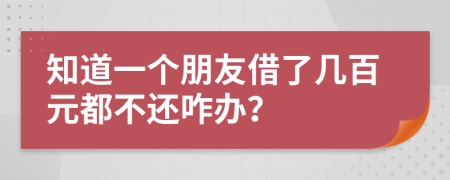 知道一个朋友借了几百元都不还咋办？