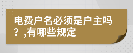 电费户名必须是户主吗？,有哪些规定