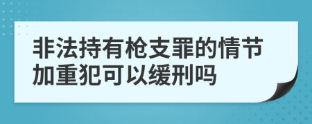 非法持有枪支罪的情节加重犯可以缓刑吗