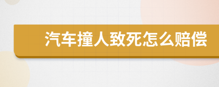 汽车撞人致死怎么赔偿