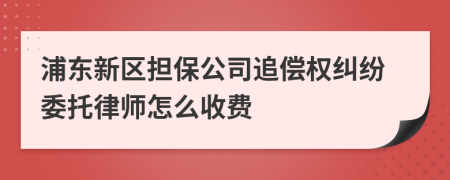 浦东新区担保公司追偿权纠纷委托律师怎么收费