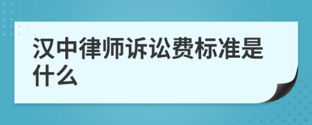 汉中律师诉讼费标准是什么
