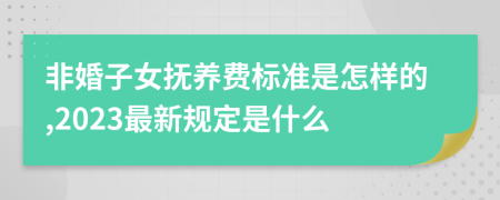 非婚子女抚养费标准是怎样的,2023最新规定是什么