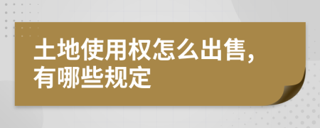 土地使用权怎么出售,有哪些规定