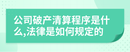 公司破产清算程序是什么,法律是如何规定的