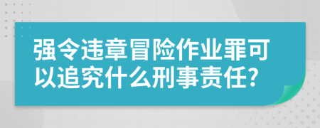 强令违章冒险作业罪可以追究什么刑事责任?