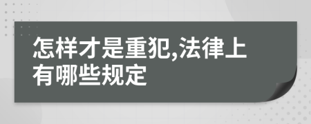 怎样才是重犯,法律上有哪些规定