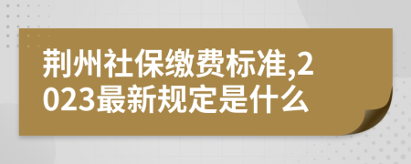 荆州社保缴费标准,2023最新规定是什么