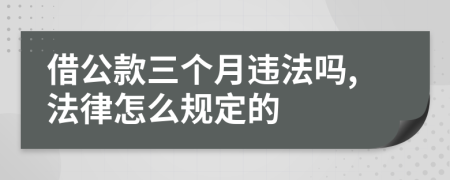 借公款三个月违法吗,法律怎么规定的