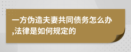 一方伪造夫妻共同债务怎么办,法律是如何规定的