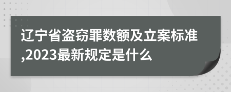 辽宁省盗窃罪数额及立案标准,2023最新规定是什么