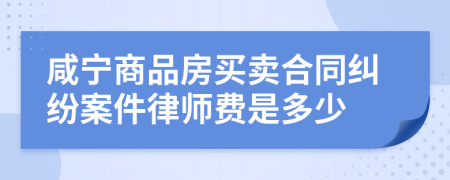 咸宁商品房买卖合同纠纷案件律师费是多少