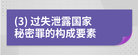 (3) 过失泄露国家秘密罪的构成要素