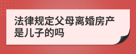 法律规定父母离婚房产是儿子的吗