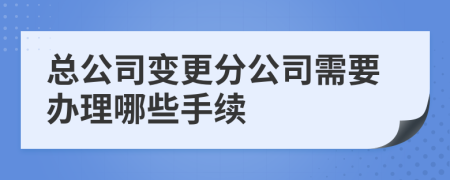 总公司变更分公司需要办理哪些手续