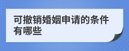 可撤销婚姻申请的条件有哪些