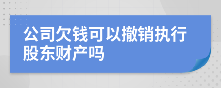 公司欠钱可以撤销执行股东财产吗