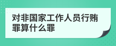 对非国家工作人员行贿罪算什么罪