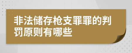 非法储存枪支罪罪的判罚原则有哪些
